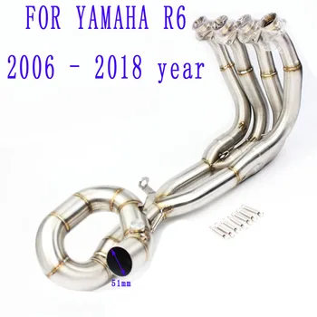 

YZF-R6 2006 2007 2008 2009 Motorcycle Exhaust Muffler Pipe Front Pipe Tube Full System For Yamaha R6 2010 2011 2012-2018 Year