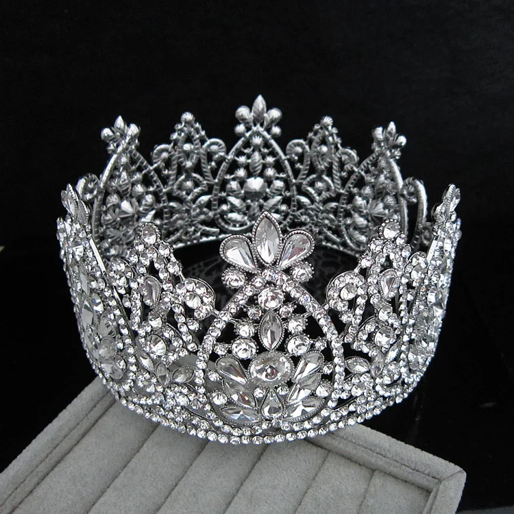 Держащий цвет невесты большая корона принцесса ювелирные изделия для волос Европа высшего класса украшение для головы с кристаллами