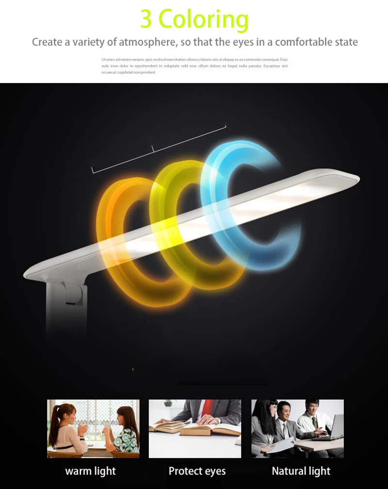Conduziu a Lâmpada de Mesa com Display Lâmpada de Mesa Lâmpada de Leitura com Calendário Lâmpada de Escritório Portátil Relógio Flexível Moderno Pode Ser Escurecido Led 20 display led lâmpada de mesa led lâmpada