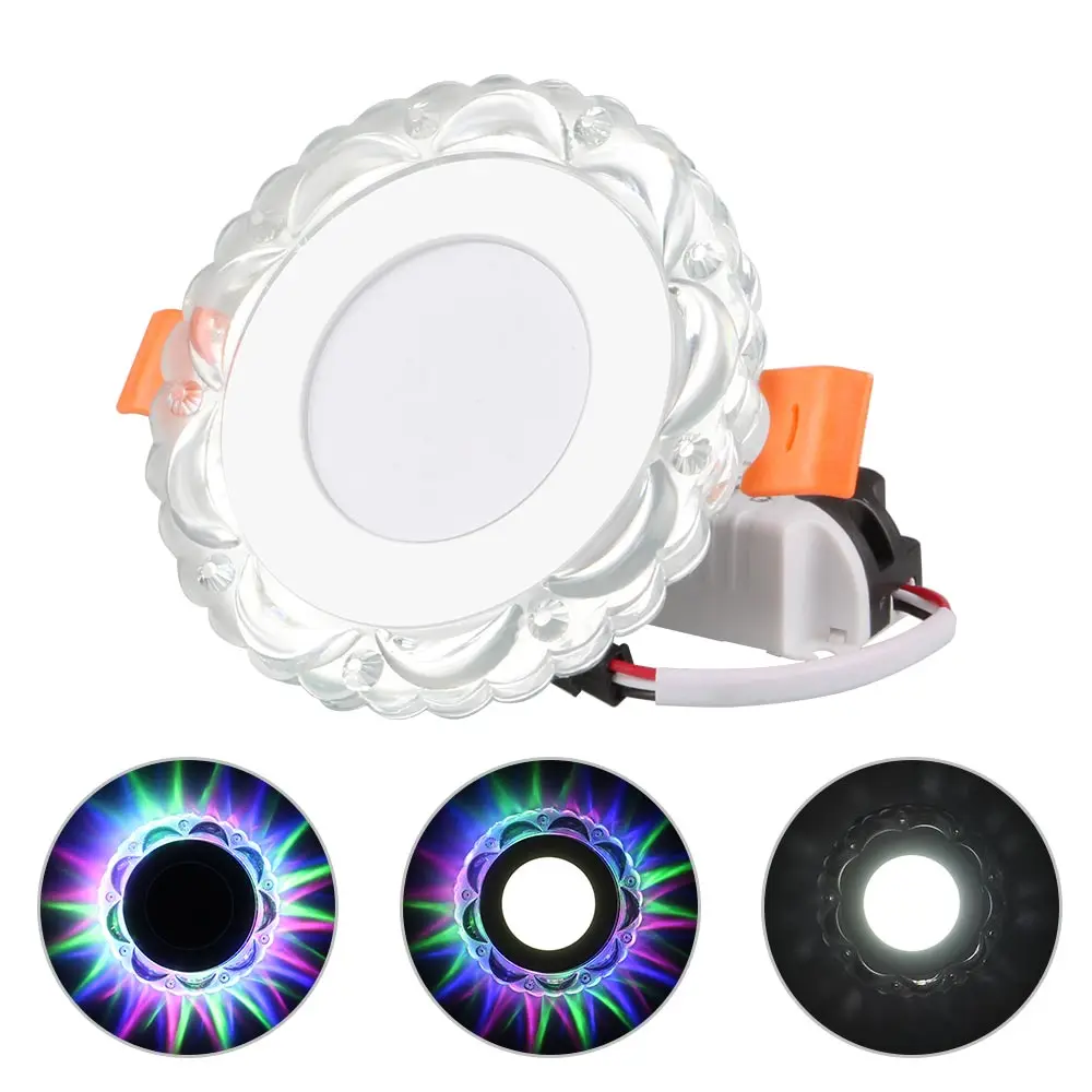 

Modern LED Crystal Recessed Ceiling Light 5W Circular Mini down Lamp 85-220V Luminarias 3 Modes Light For Aisle Corridor Kitchen