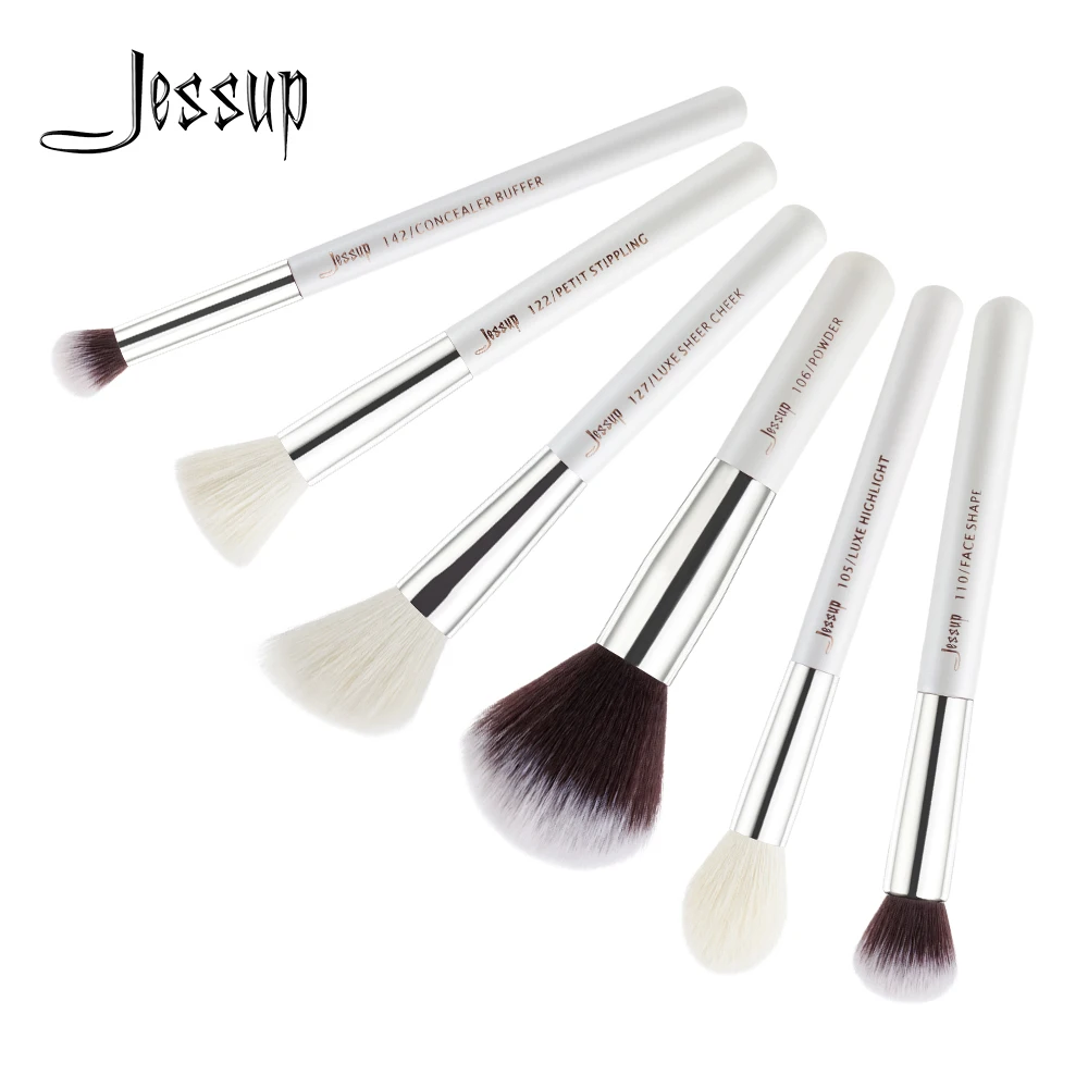 Buy Jessup Brushes 6pcs White/Silver Professional