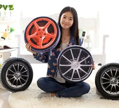 

1pc 38CM 3D Personalise automobile wheel tires pillow plush cushion simulate tire pillow cushion Pollow cushion for home office