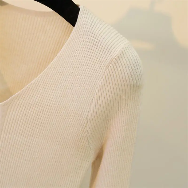 Casual Lace Up Knitted Sweater Women Skinny Slim Knitting Pull Femme Jumper Crop Top Winter Sweater Tricot Pullover Candy Colors (9)