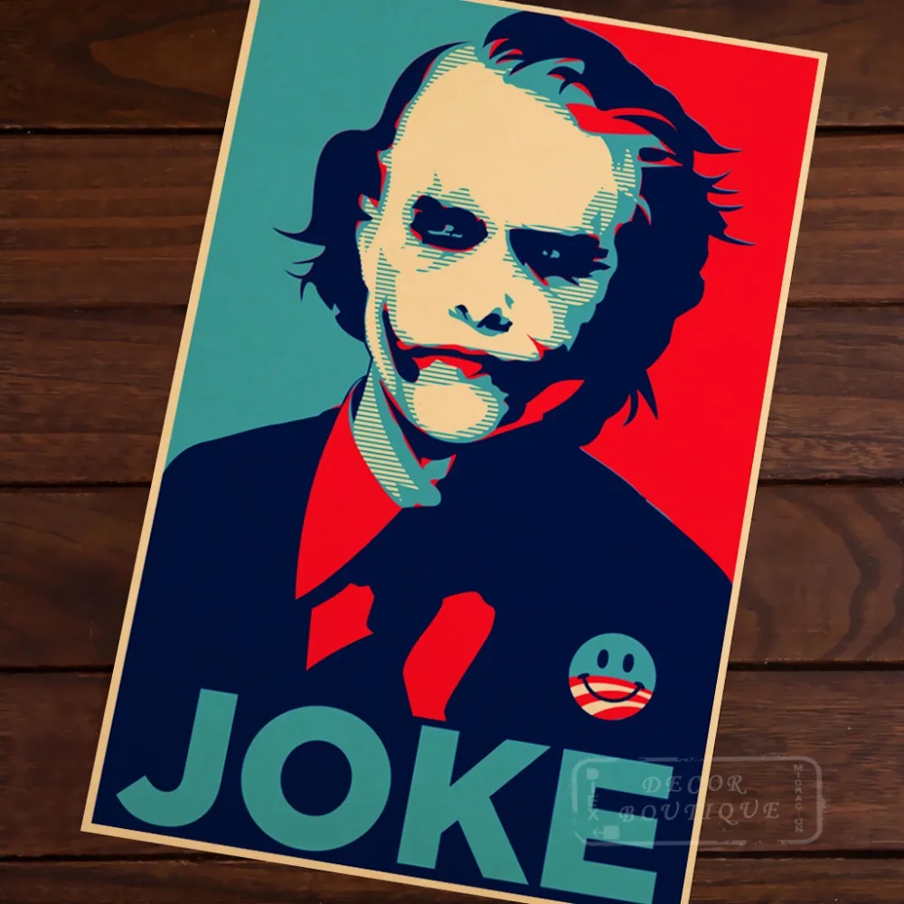 

JOKE clown Joker portrait propaganda Retro Decorative Wall Canvas Painting Stickers Posters Bar Home Decor Gift