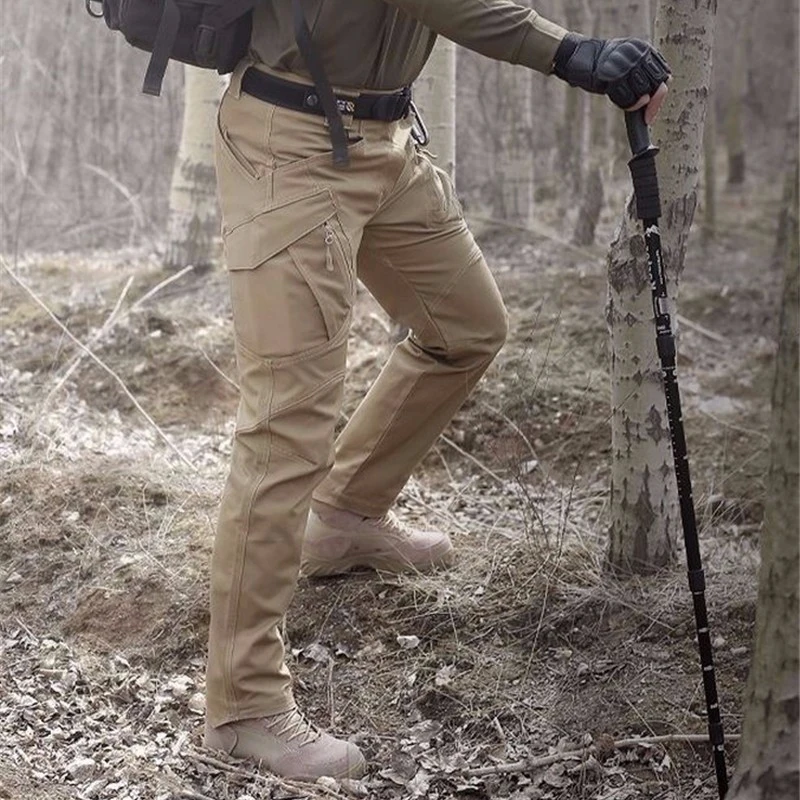 Походные брюки для улицы Softshell мужские тактические карго Militar водонепроницаемые