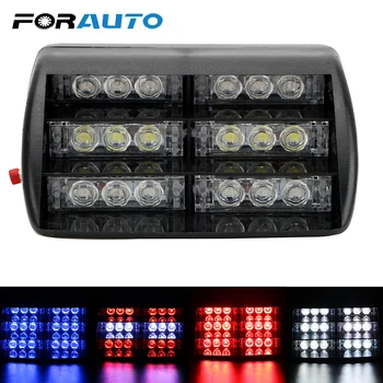 

FORUATO 18 LED Car Flash Light Windshield Emergency Caution Light DRL Daytime Warning Fog Lamp Strobe Light 30W Universal