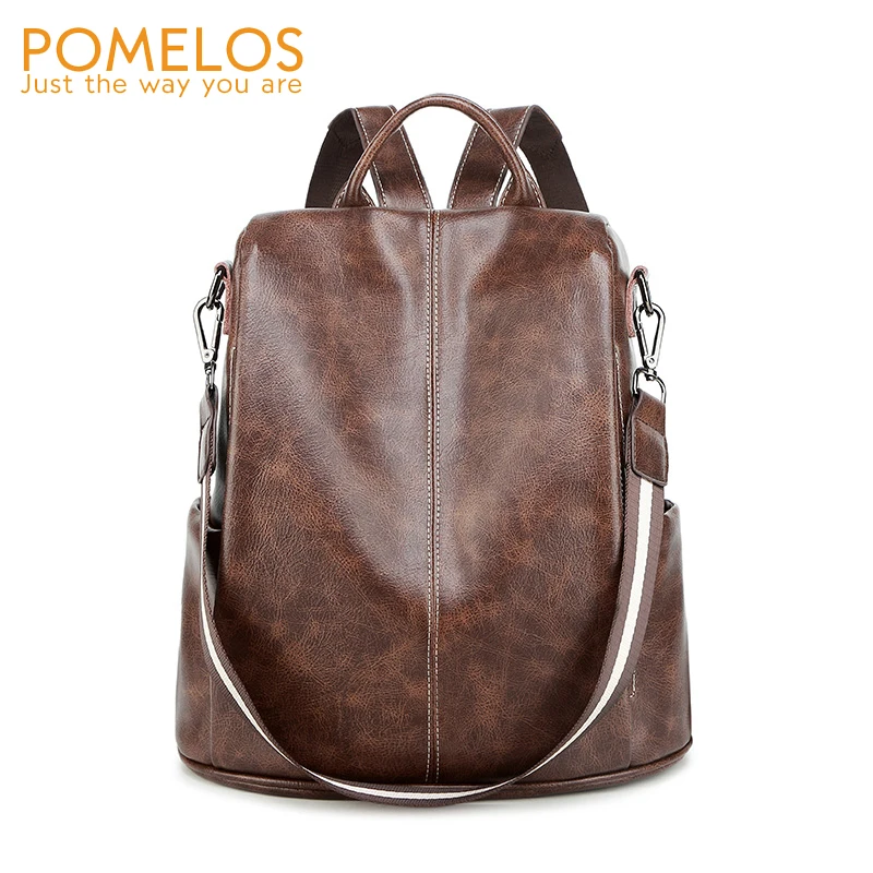 

POMELOS Backpack Women New Arrival Functional Soft PU Leather Backpack For Women Vintage Anti Theft Backpack Female Bagpack