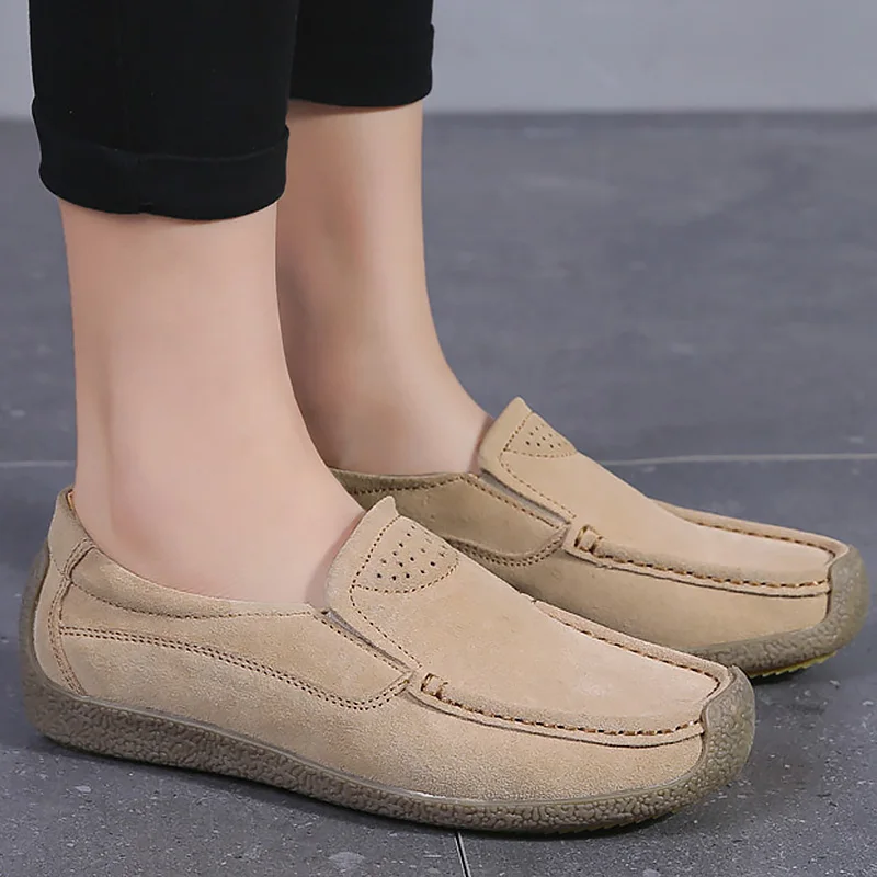 

Loafers women Sewing Designer Womens Genuine leather oxford shoes Large size 4.5-10 Sturdy Sole Flat shoes For woman