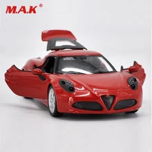Детские игрушки, 1:24, красные классические машинки, красные, Alfa Romeo 4C, литье под давлением, модель автомобиля, игрушка в подарок, игрушки для коллекции