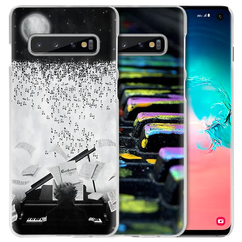 С надписью «I Love Пианино музыкальный чехол для samsung Galaxy S10 5G S10e S9 S8 M30 M20 M10 J4 J6 плюс J8 Note 8 9 прозрачный жесткий чехол для телефона pc
