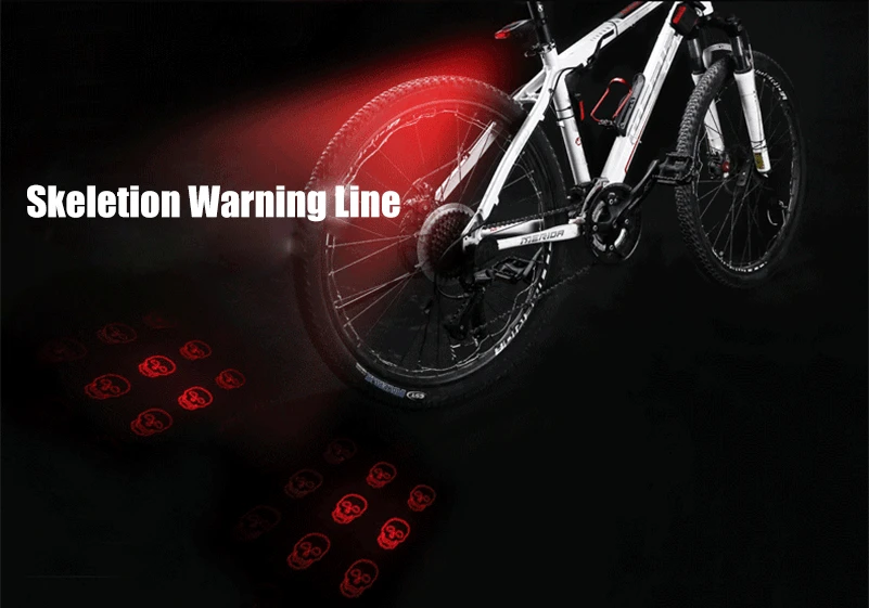 Sale Biking Bike Light Laser Taillight IPX4 Waterproof 5 LED USB Rechargable 7 Modes Night Warning MTB Bike Lamp Backlight Taillight 10