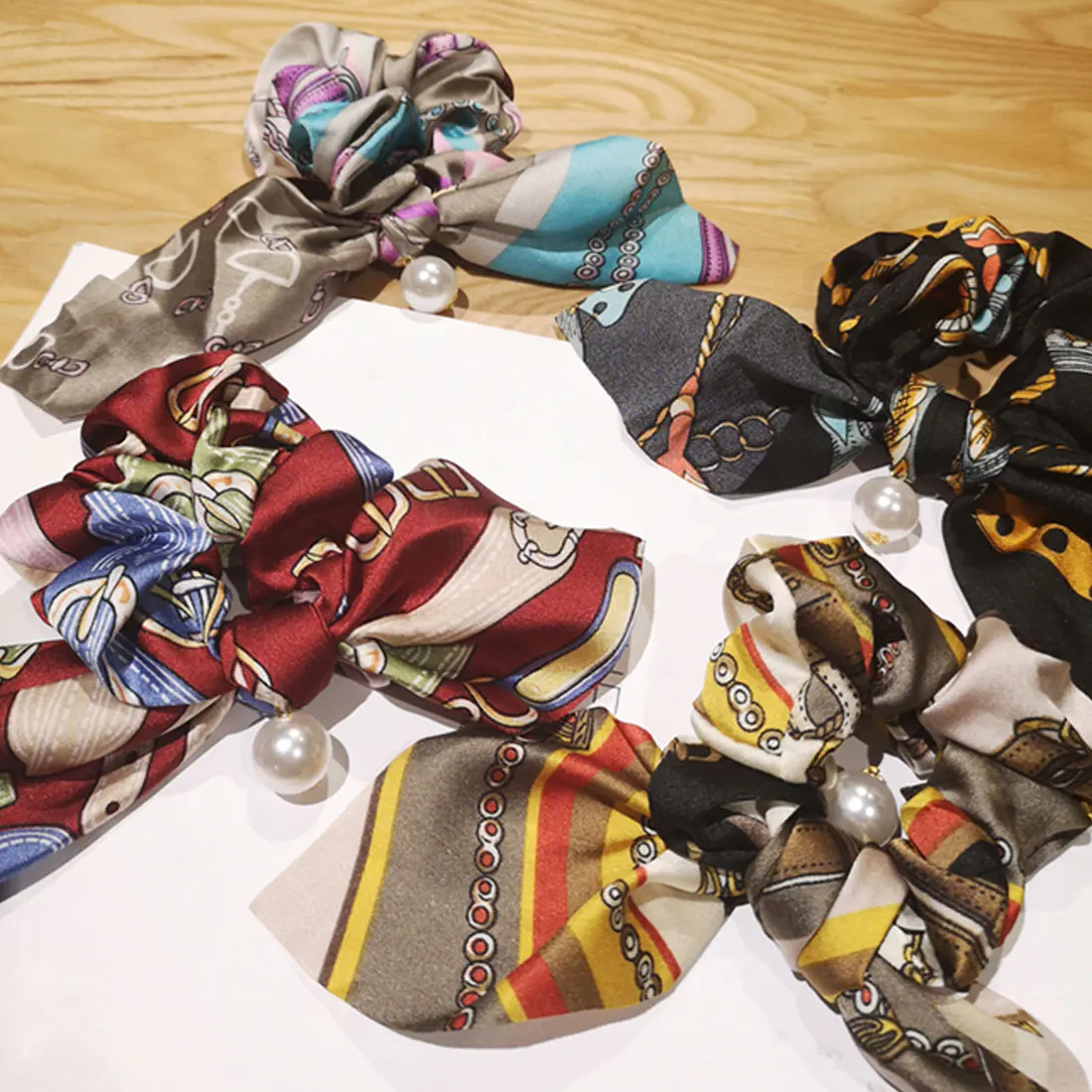 

Vintage Women Head wear Turban DIY Bow Streamers Korean Style Hair Scrunchies Ribbon Hair Accessories