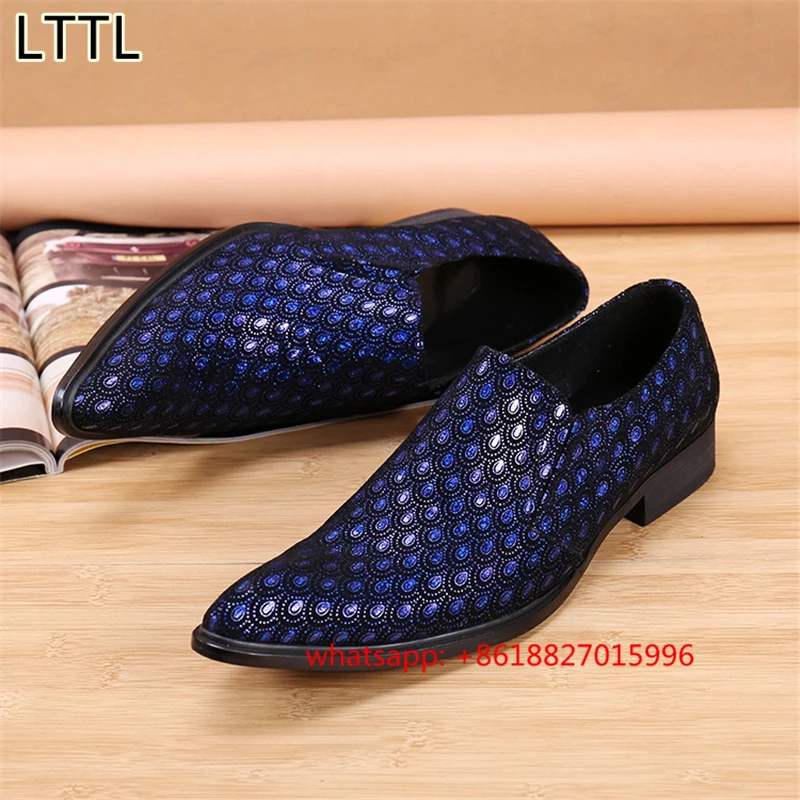 Pea Tail Print Men Casual Oxfords Shoes Lttl Luxury Black Mens Pea Tail Print Men Casual Oxfords Shoes Lttl Luxury Black Mens Pointed Toe Dress Creepers Zapatos Hombre In From On