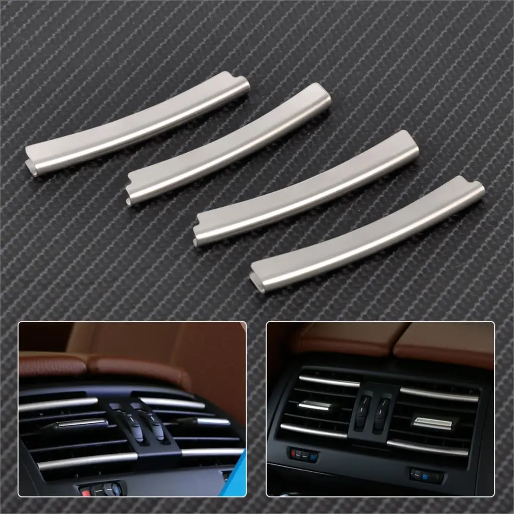 

CITALL 4pcs/set Rear Air Condition Vent Outlet Grille Cover Trim Strip For BMW 5 Series F10 F18 2011 2012 2013 2014 2015 2016