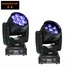 2 шт. профессиональный светодиодный усиление прожекторов размытого света/переносное потолочное освещение 7X12 Вт сцены RGBW 4in1 звук Управление 90 V-240 V