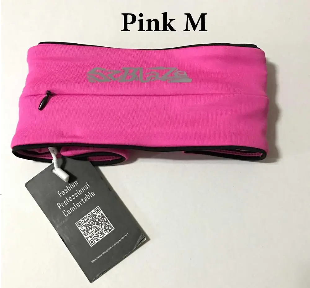 Профессиональные многофункциональные ремни для бега, поясная сумка для женщин, Велоспорт, тренажерный зал, фитнес-карман для телефона 5,5 дюйма, спортивный кошелек в спортивном стиле - Цвет: Pink M