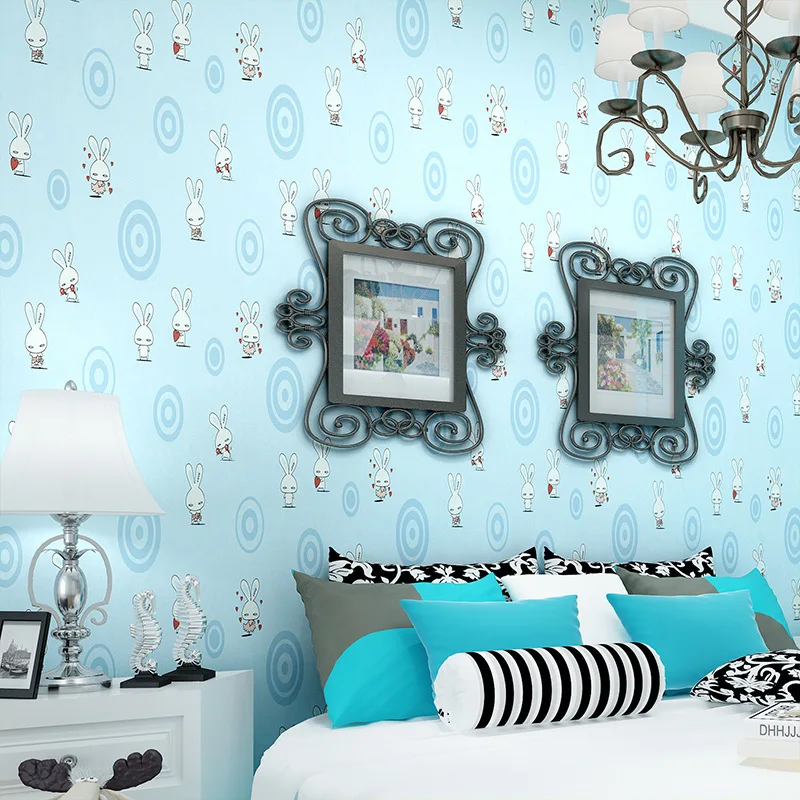 

Non-woven Style Modern 3D Embossed Background rabbit Wallpaper For Living Room Wallpaper Roll Desktop Wallpaper for kids