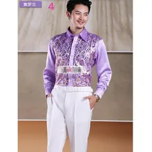 Для Мужчин's платье-футболка Рубашка Блестящий Блёстки Для мужчин свадебные Жених Рубашки для мальчиков Банкетный партия платье много Цвет доступны Блёстки