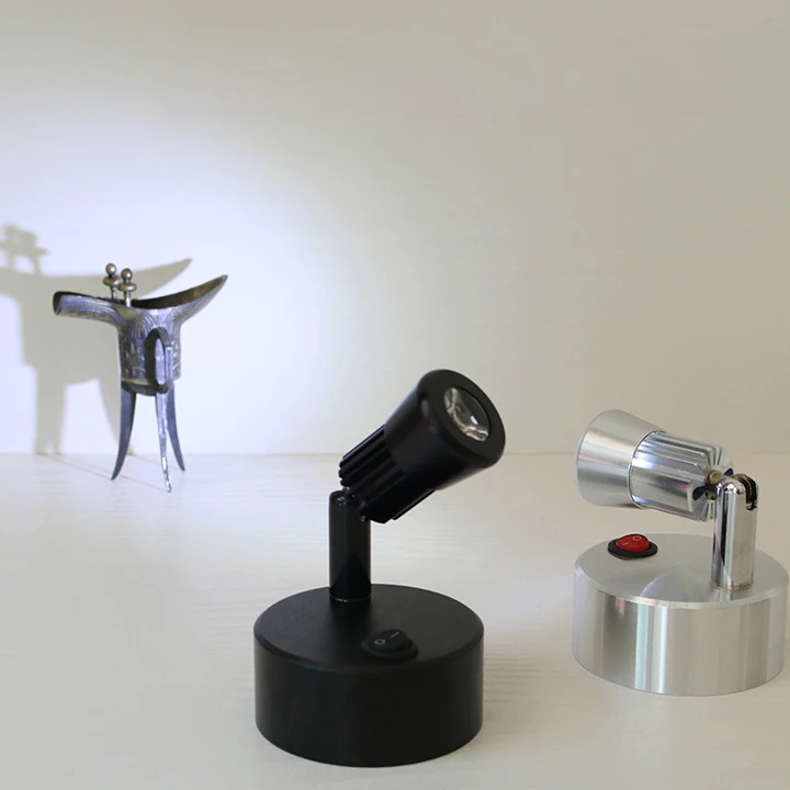 3W LED Portable Desk Light Adjustable Picture Spotlight Battery-Powered Wireless Lamp Button Style # G02015