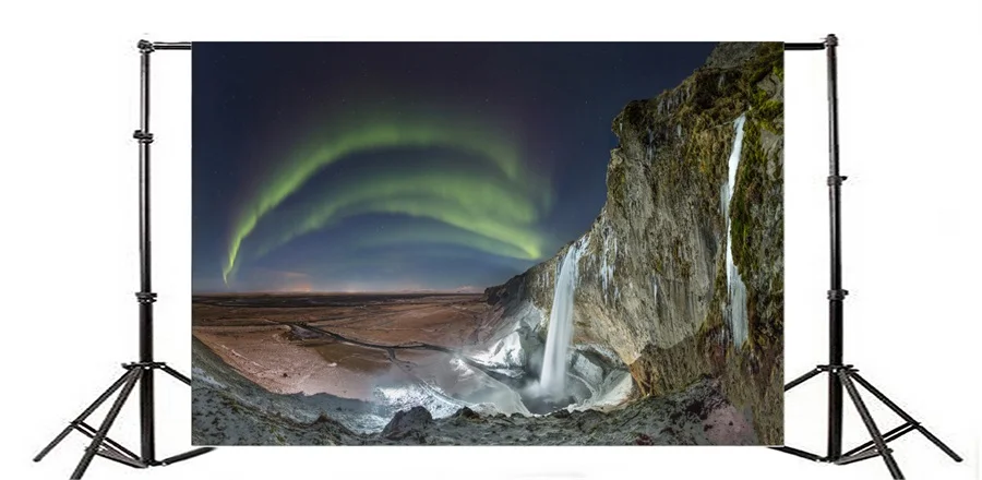 Laeacco Aurora Звездная ночь водопад дикие Живописные фоны для фотосъемки виниловый
