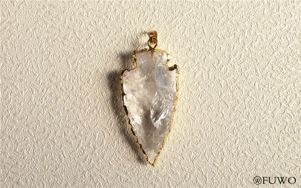 Natural Crystal Quartz Arrow Pendant 8