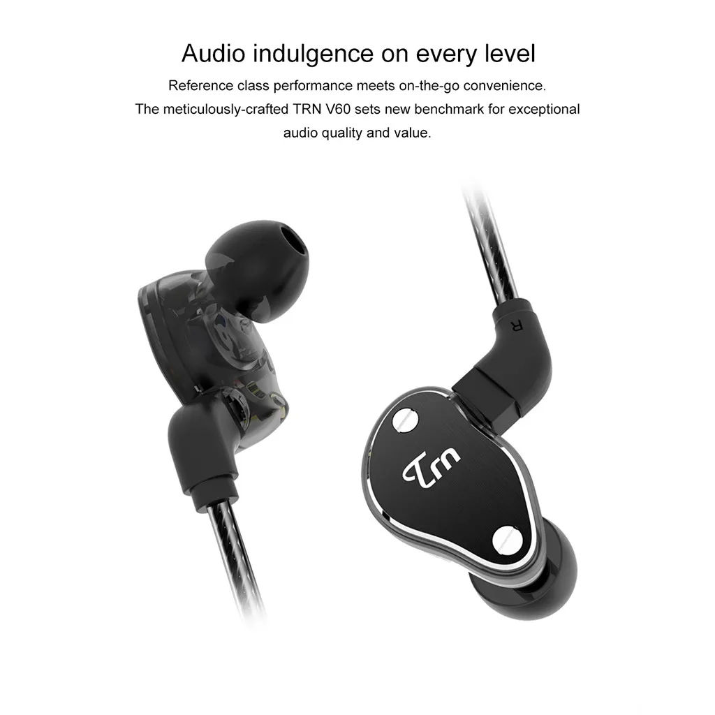 TRN V60 Наушники Hi Fi 8 элементные наушники с железным кольцом для телефона сабвуфер