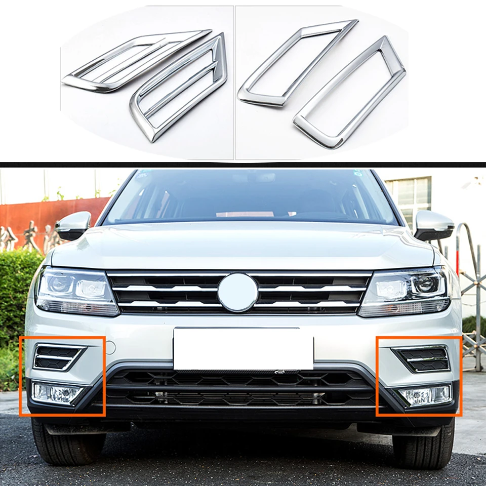 NWIEV 3D Автомобильные наклейки для VW Tiguan Volkswagen Tiguan 2 Mk2 Противотуманные фары лампы хромированные ABS Чехлы для отделки рамы аксессуары