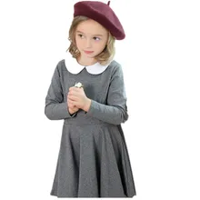 Платье для маленьких девочек; сезон осень-зима; платье принцессы с кукольным воротником; детское праздничное платье с длинными рукавами для девочек; одежда для детей; Семейные комплекты