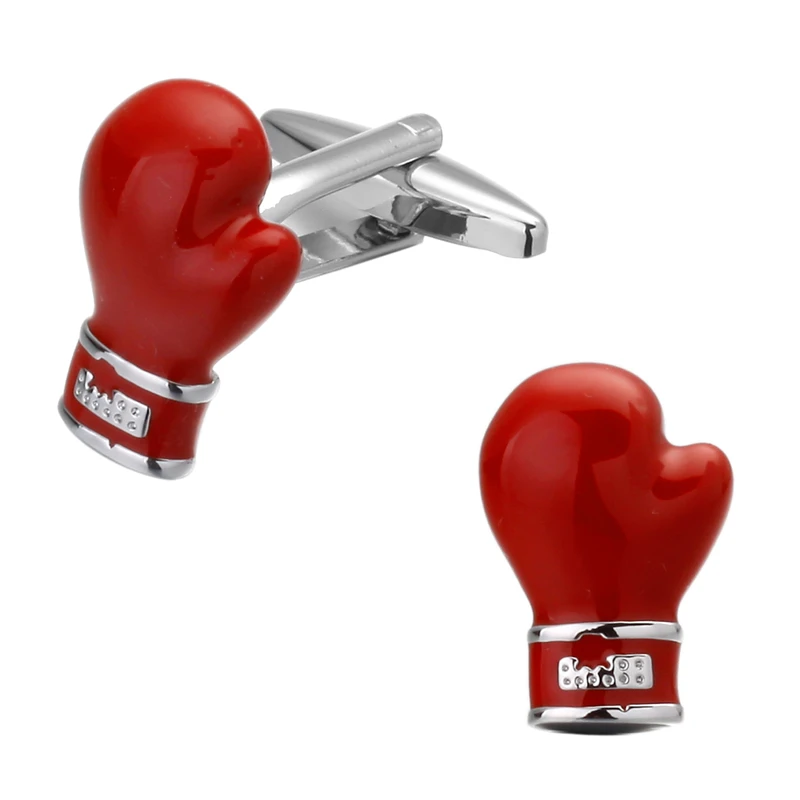 Модные брендовые мужские рубашки запонки Спорт Красный перчатки для бокса Мухаммед запонки опт и розница