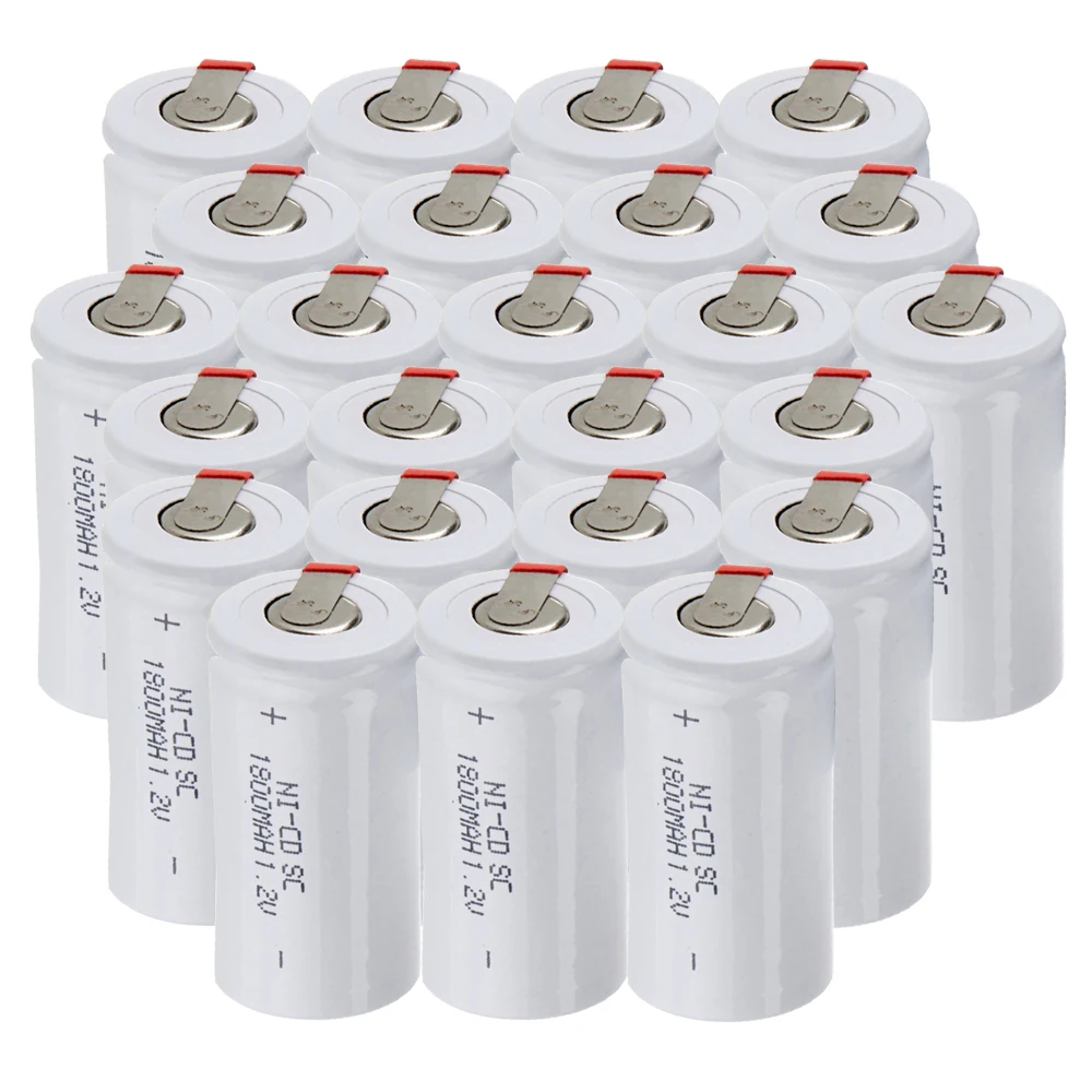 

Lowest price 24 piece SC battery 1.2v batteries rechargeable 1800mAh nicd battery for power tools akkumulator