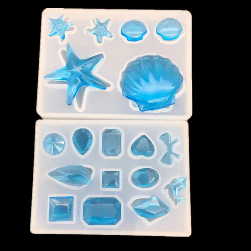 

DIY jewelry tool Geometric Jewelry Mold Pendant Starfish dolphin mold Silicone Resin Craft Making Tool Handmade decoration mold