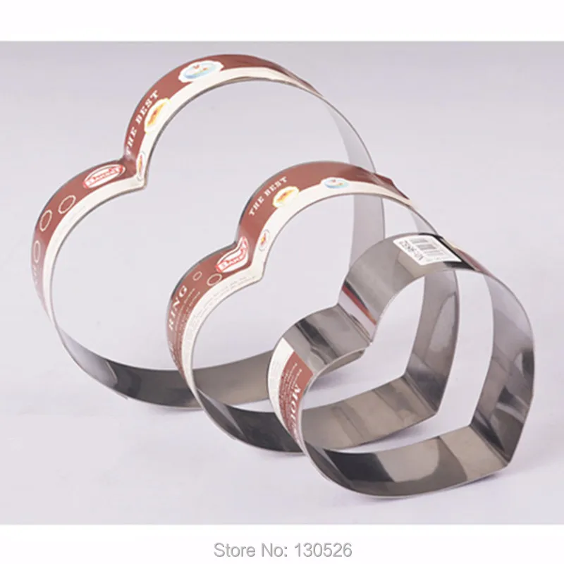 1Pcs Hot New 4-14 inches Heart shape stainless steel cutter mousse cake cutter mold bakery supplies Bakeware Kitchen Accessories