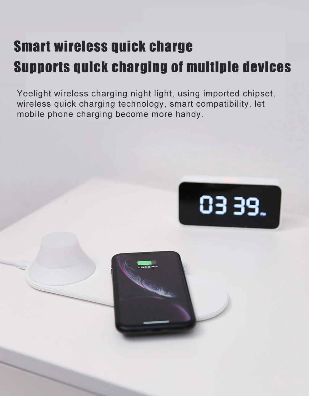 Original Xiaomi LED lights wireless charger Fast Charge for iPhone Samsung Nokia Google Sony Wireless phone Quick charge base