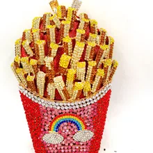 Модный Роскошный с кристаллами сумки дизайнерские горный хрусталь чипы клатч Сумки для женщин кошелек Свадебные вечерние сумки