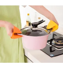 1PCS Kitchen Heat Resistant Silicone Glove Oven Pot Holder Baking BBQ Cooking Mitts