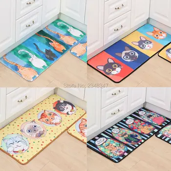 

Modern Cute Cartoon Soft Velvet Flannel Welcome Floor Mat Animal Cat Dog Bathroom Kitchen Carpet Doormat Living Room Tapete Rug