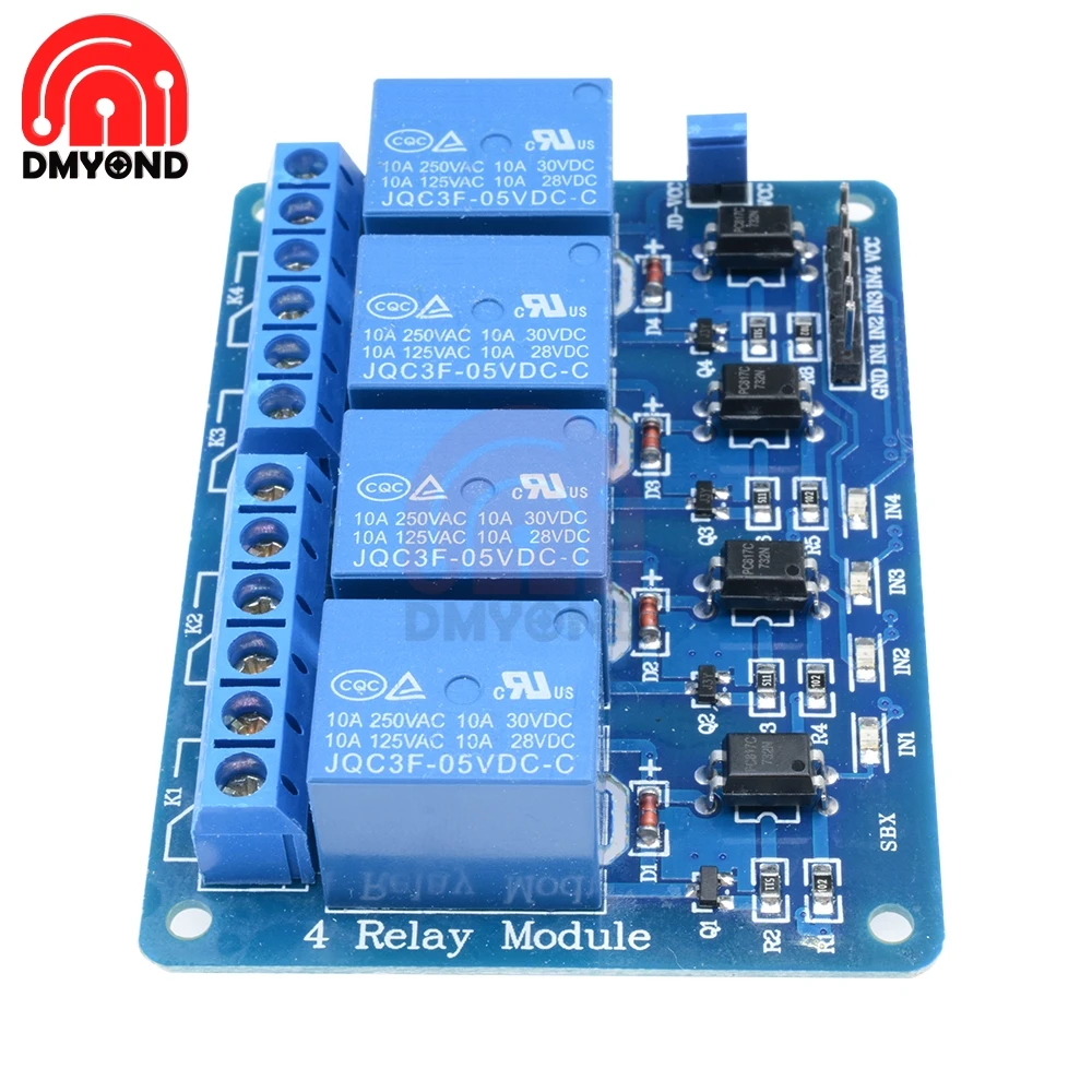 4 канальный Релейный модуль постоянного тока 5 В плата управления реле для Arduino с