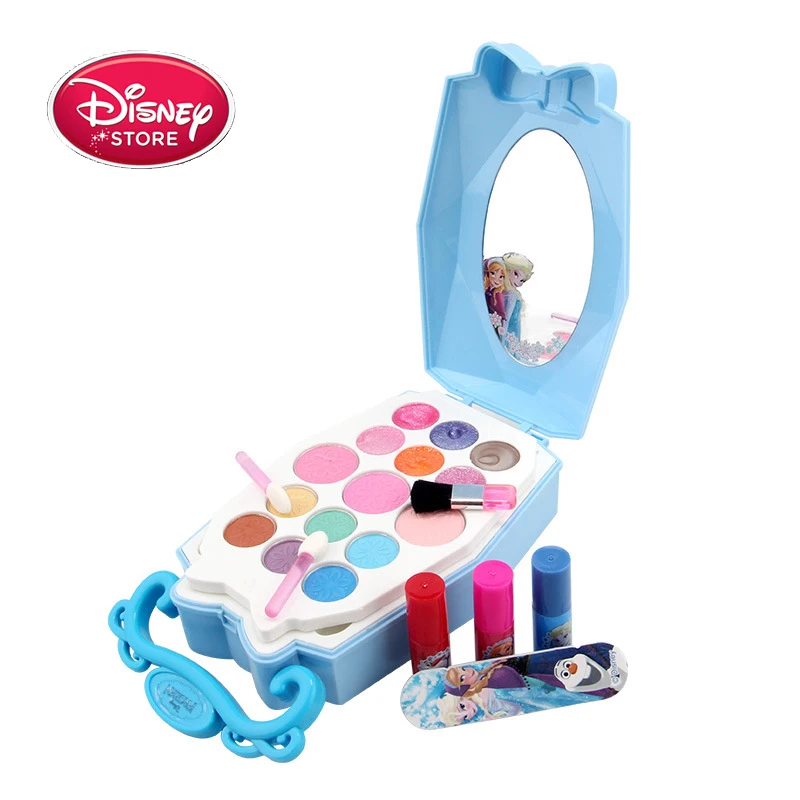 Disney Frozen Makeup Toys Princess Play Makeup Toys for Girls Makeup Set Elsa Anna Lipstick Eye Shadow Nail Polish Disney Sets