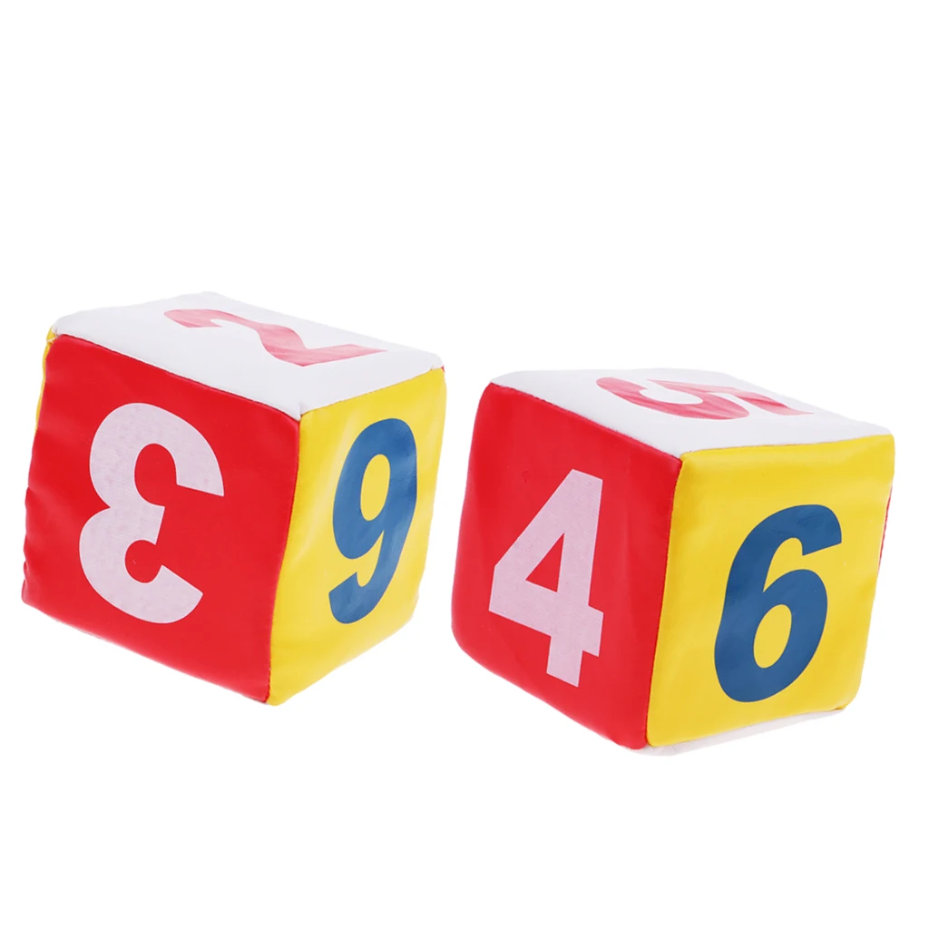 

2pcs Sponge Dice Dot Dice Play Dice for Enlightenment Cognition 1-6 Numbers