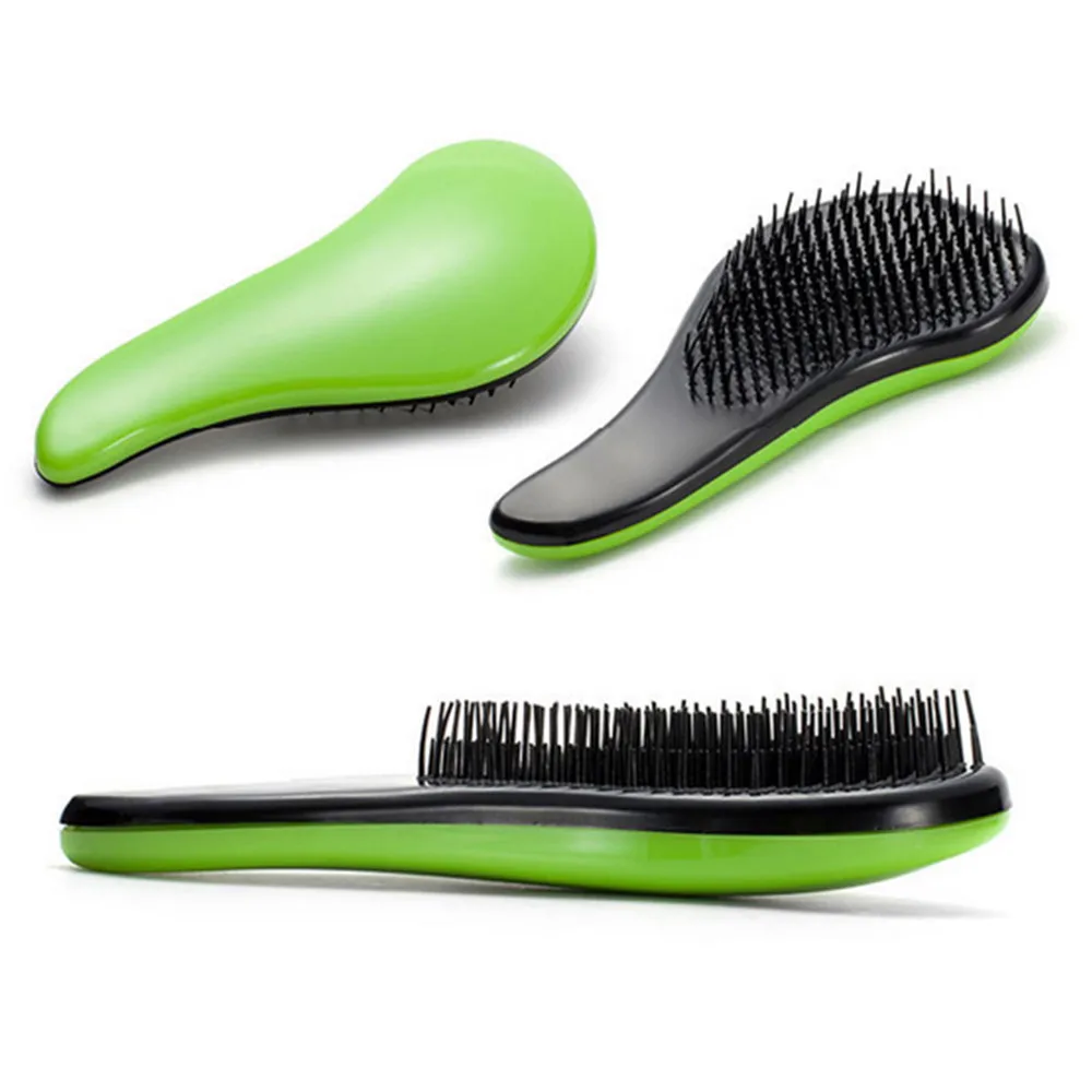1 pc Professional Styling Knot plastic Comb Detangler mini Hairbrush Magic Detangling Brush women hair comb drop shipping - Цвет: Green