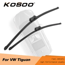 KOSOO для Volkswagen Tiguan MK1/MK2 2007 2008 2009 2010 2011 2012 2013 автомобиля натуральные резиновые щетки стеклоочистителя