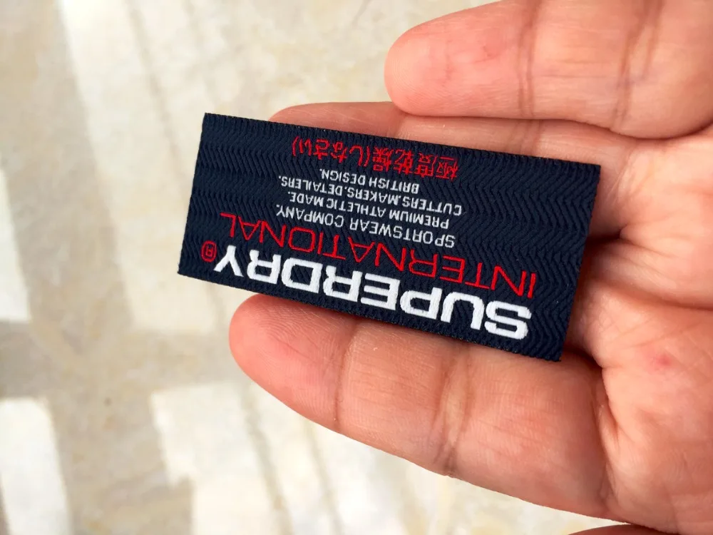 Custom cut folded clothing labels custom private brand woven labels and tags DSLBP02 (Please see ...