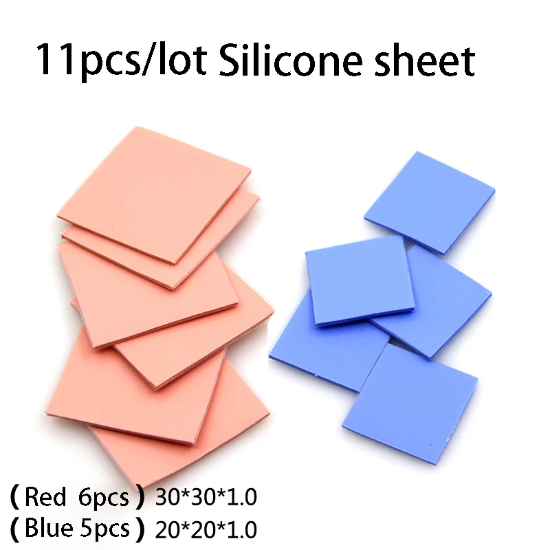 

11pcs High thermal conductivity 30*30*1MM silicone film CPU memory cooling silicone pad silicone grease