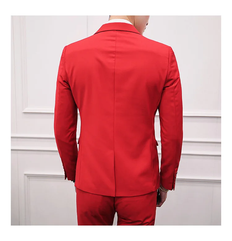 Пиджак+ брюки) мужской модный бутик сплошной цвет формальный костюм жениха свадебное платье костюм/мужской повседневный деловой костюм