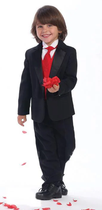 

Top selling/Free shipping/Custom Design Size and Color Kid tuxedo Children Wedding boys Suit Attire(Jacket+Pants+Tie+Waistcoat)