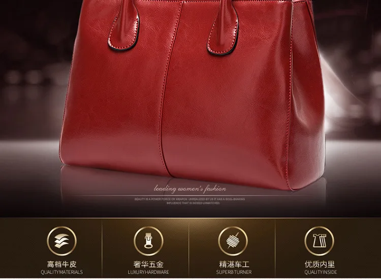 Real leather Luxury Women Handbag Shoulder Tote Bag Black Casual Ladies Leisure Crossbody Hand Bags (2)