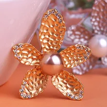 Steampunk Men Jewelry Gold Pearl Jewelry Brooch Broches Hijab Pins Relogio Feminino Atacado de bijuteria Esmalte