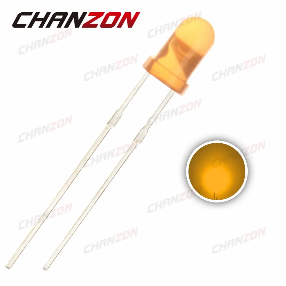 Рассеянный оранжевый диодный светильник CHANZON 100 шт. 3 мм 602-610nm 2 в 20 мА Круглый |