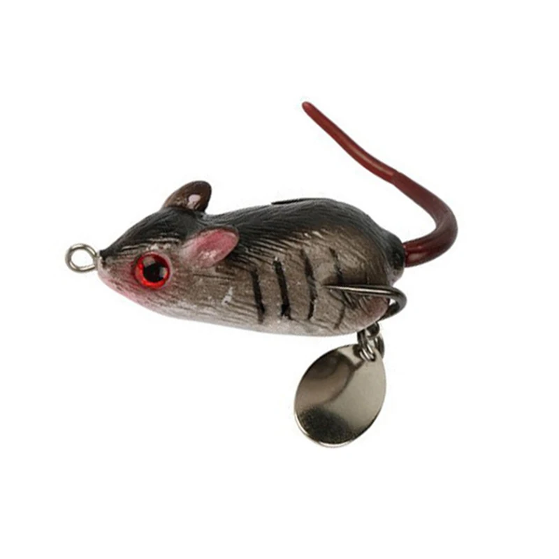 

1Pcs 3D Eyes Soft Mouse Bait Bells Sound 5cm 10.5g fishing lure Frog Silicon Artificial Set Sea Swim Bait