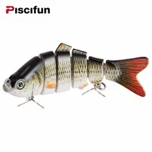 Piscifun рыболовные приманки 10см 20г 3D глаза 6 сегментов Рыбалка Жесткий приманки приманка приманки с 2 Рыболовный крючок жесткие приманки песка Цебо